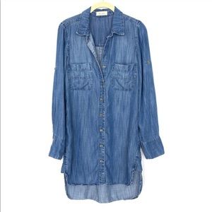 Anthropologie Bella Dahl silky denim T-shirt dress